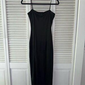 Black dress with slit